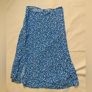 Reformation Zoe Blue and White Skirt Sz 12